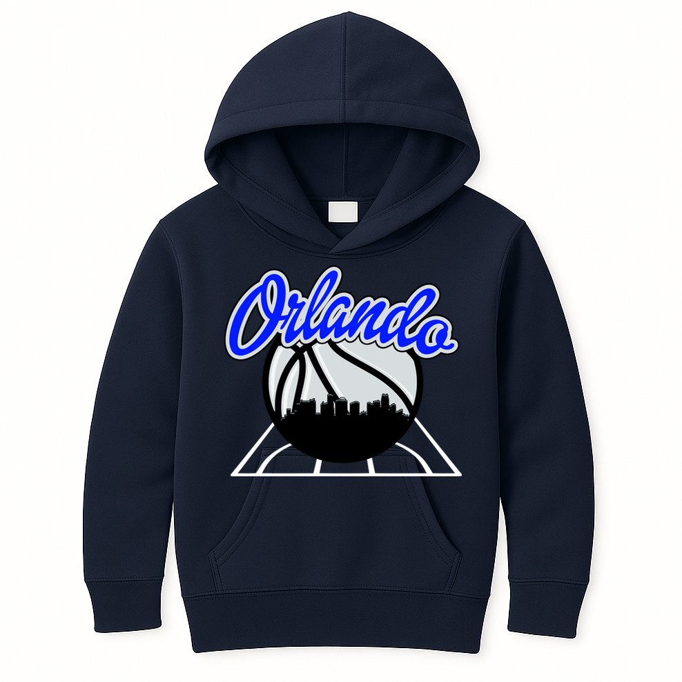 Orlando Basketball Skyline Kids Hoodie