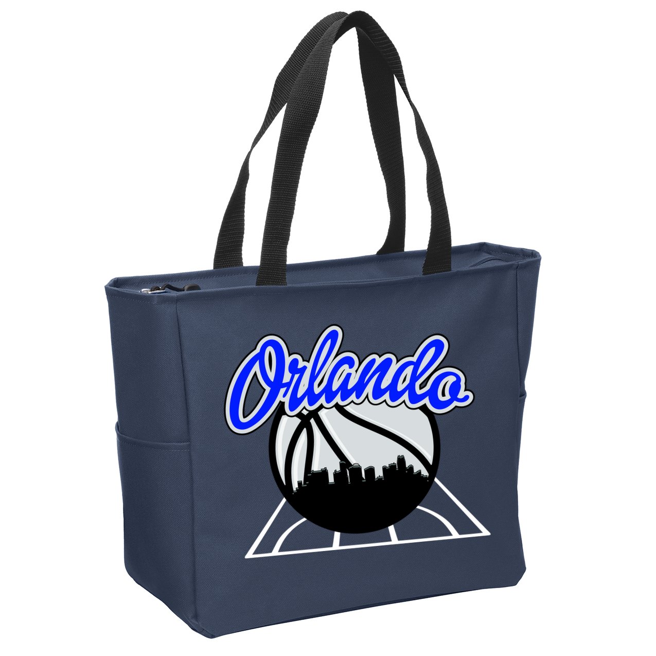 Orlando Basketball Skyline Zip Tote Bag