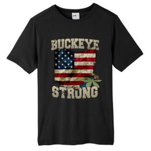 Ohio Buckeye Strong Ohio Usa Flag Overlay Gift Tall Fusion ChromaSoft Performance T-Shirt