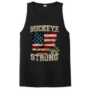 Ohio Buckeye Strong Ohio Usa Flag Overlay Gift PosiCharge Competitor Tank