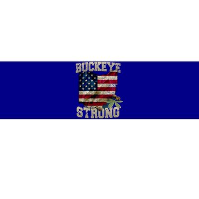 Ohio Buckeye Strong Ohio Usa Flag Overlay Gift Bumper Sticker