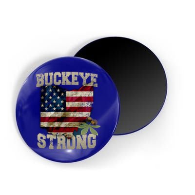 Ohio Buckeye Strong Ohio Usa Flag Overlay Gift Magnet