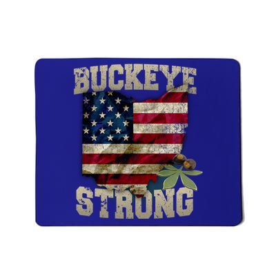 Ohio Buckeye Strong Ohio Usa Flag Overlay Gift Mousepad