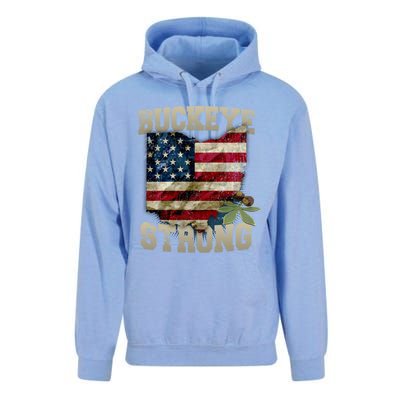 Ohio Buckeye Strong Ohio Usa Flag Overlay Gift Unisex Surf Hoodie