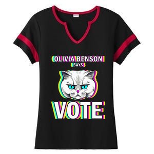 Olivia Benson Says Vote Ladies Halftime Notch Neck Tee