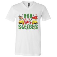 Our Bus Sleighs Bus Driver Christmas Bus Driver Xmas Party V-Neck T-Shirt