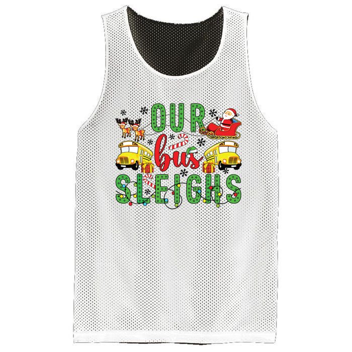 Our Bus Sleighs Bus Driver Christmas Bus Driver Xmas Party Mesh Reversible Basketball Jersey Tank