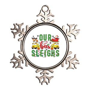 Our Bus Sleighs Bus Driver Christmas Bus Driver Xmas Party Metallic Star Ornament