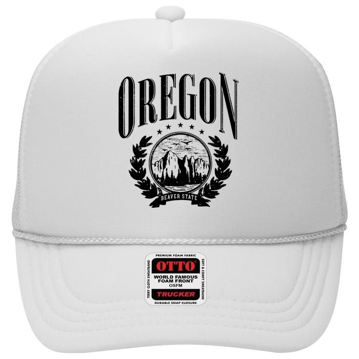 Oregon Beaver State High Crown Mesh Back Trucker Hat