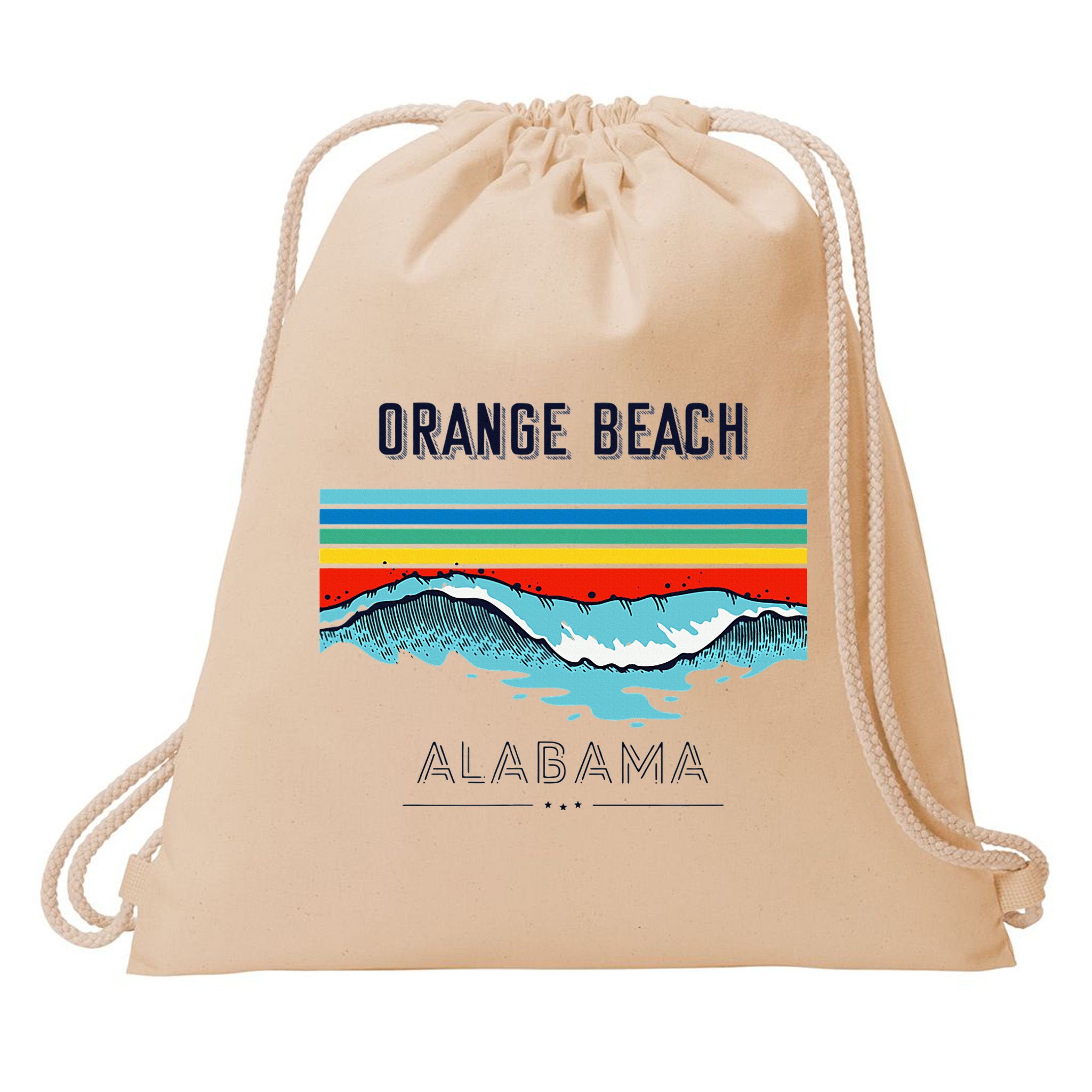 Orange Beach Souvenir Alabama Reminder Drawstring Bag