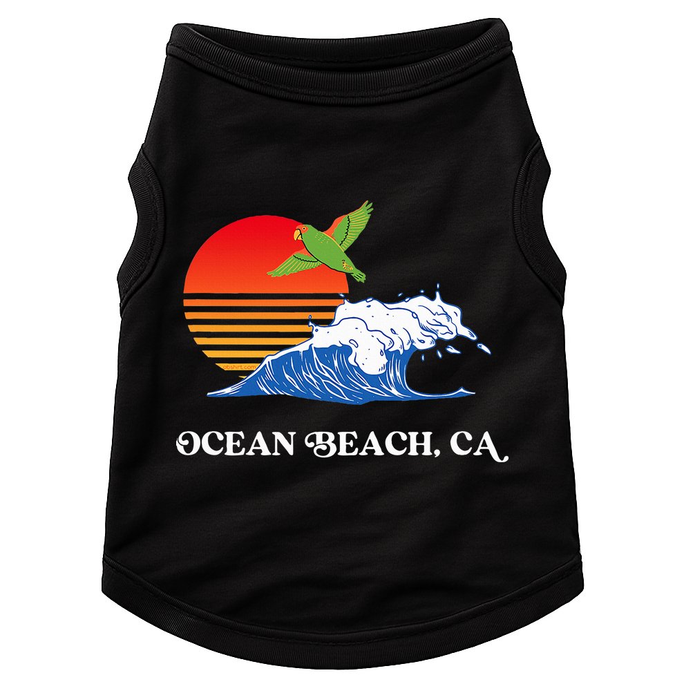Ocean Beach San Diego California Sunset Ob Parrot Doggie Tank