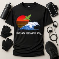 Ocean Beach San Diego California Sunset Ob Parrot Cooling Performance Crew T-Shirt