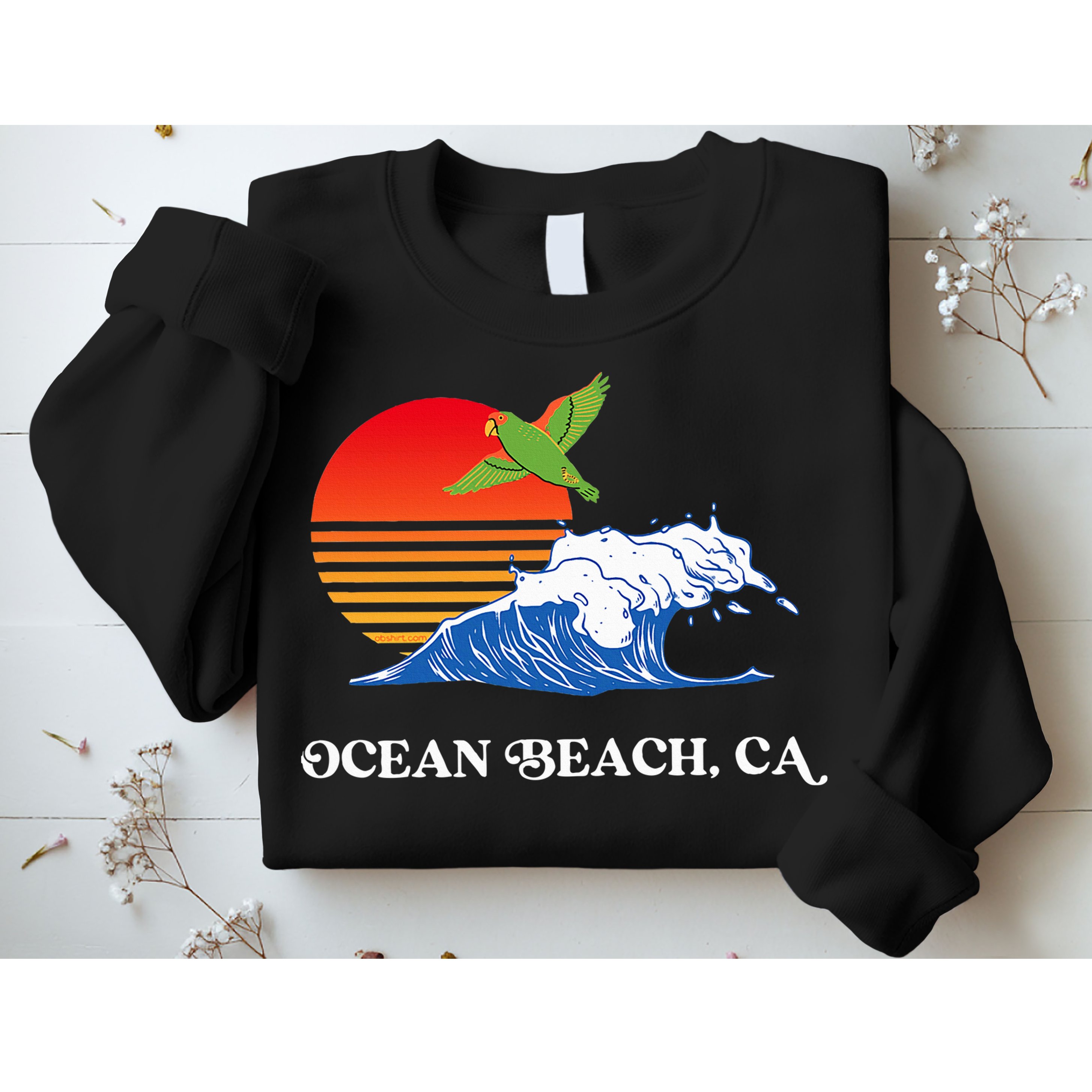 Ocean Beach San Diego California Sunset Ob Parrot Sweatshirt