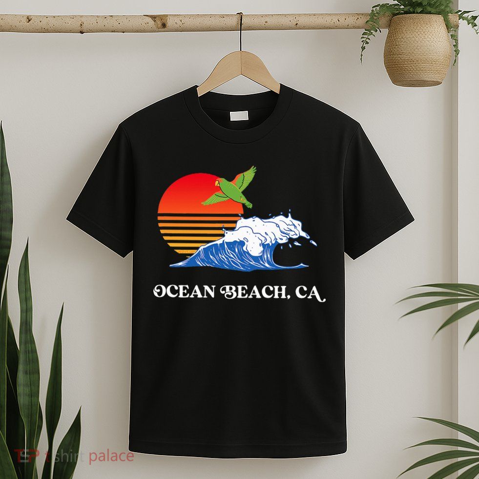 Ocean Beach San Diego California Sunset Ob Parrot T-Shirt