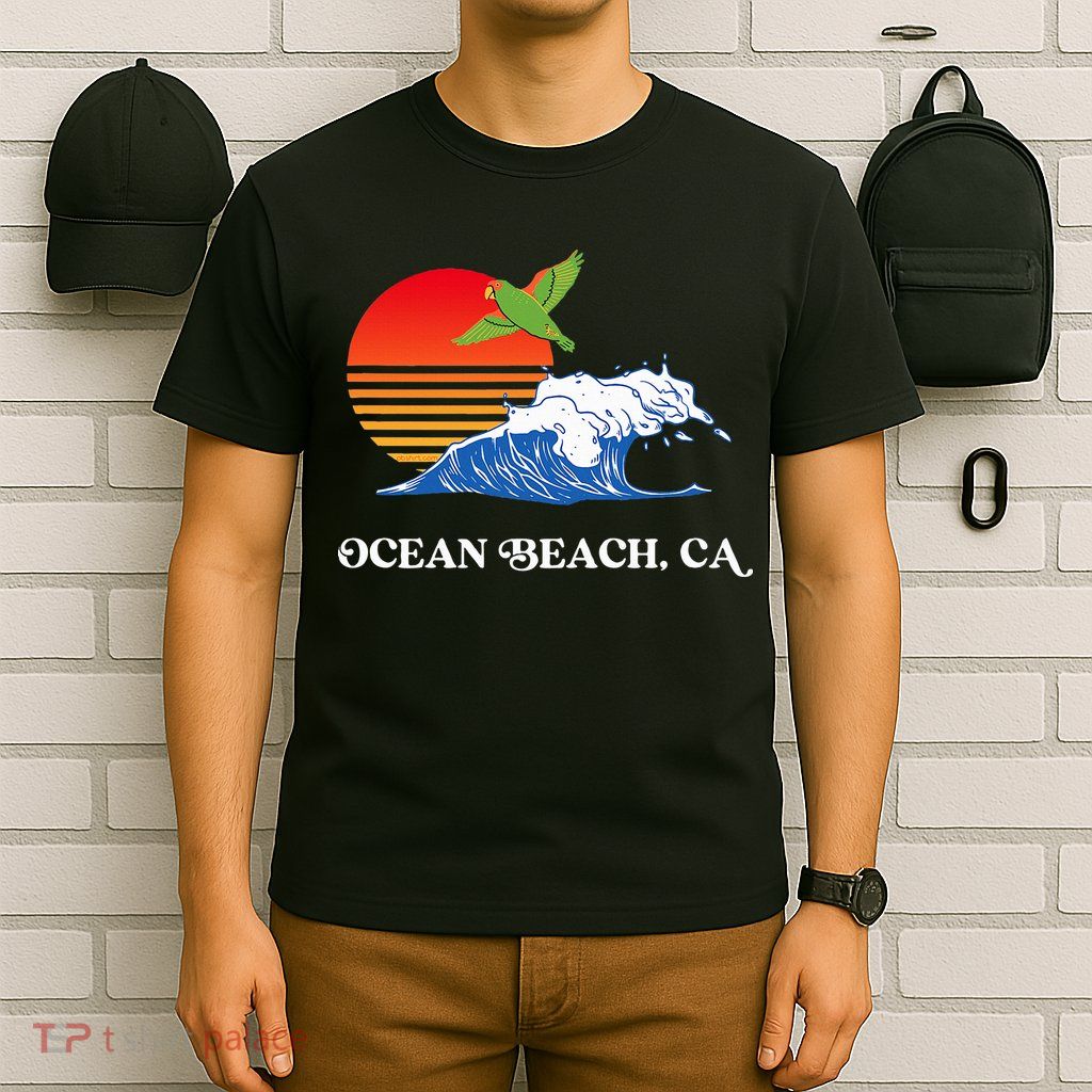 Ocean Beach San Diego California Sunset Ob Parrot T-Shirt