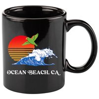 Ocean Beach San Diego California Sunset Ob Parrot 11oz C Handle Ceramic Mug