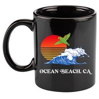 Ocean Beach San Diego California Sunset Ob Parrot 11oz C Handle Ceramic Mug