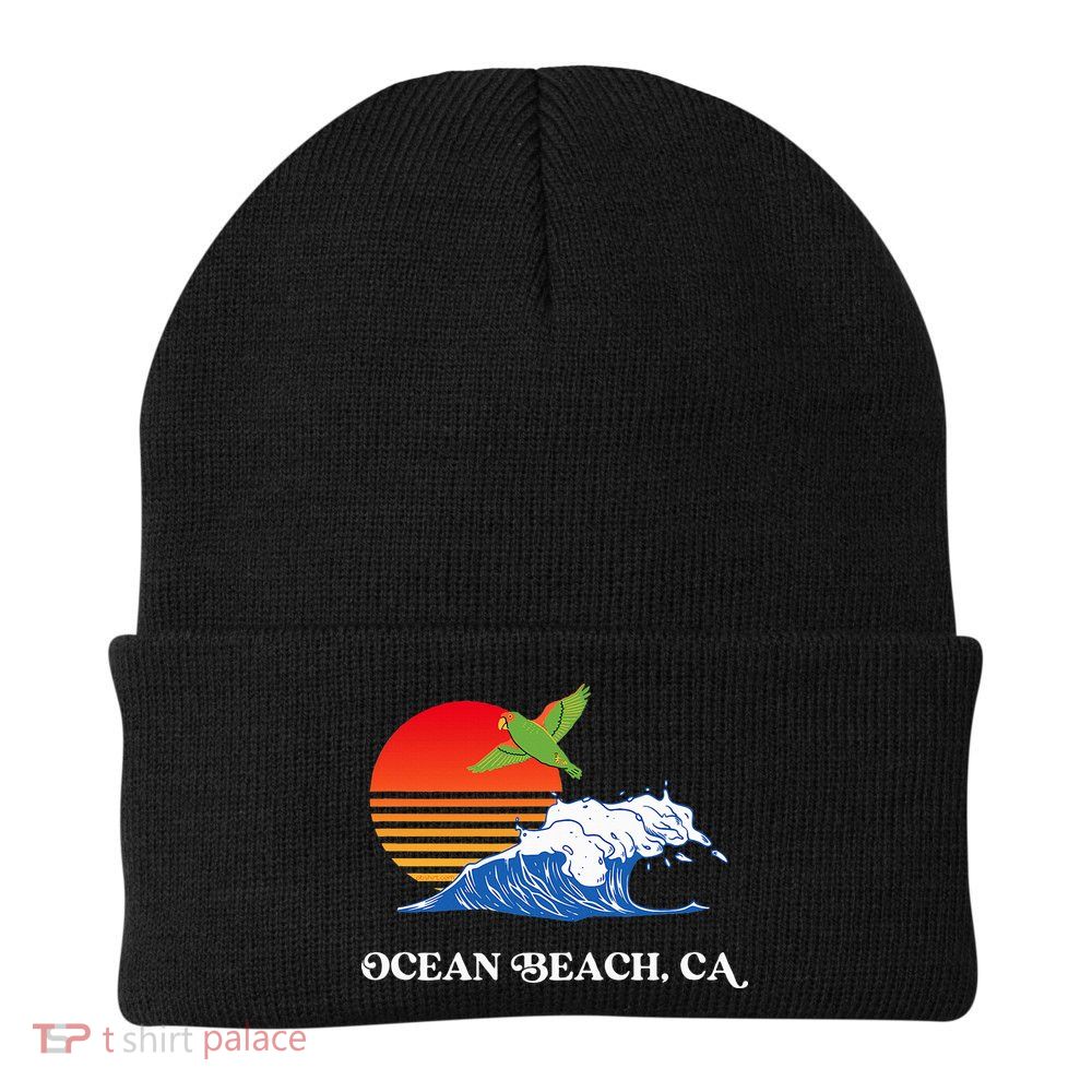 Ocean Beach San Diego California Sunset Ob Parrot Beanie