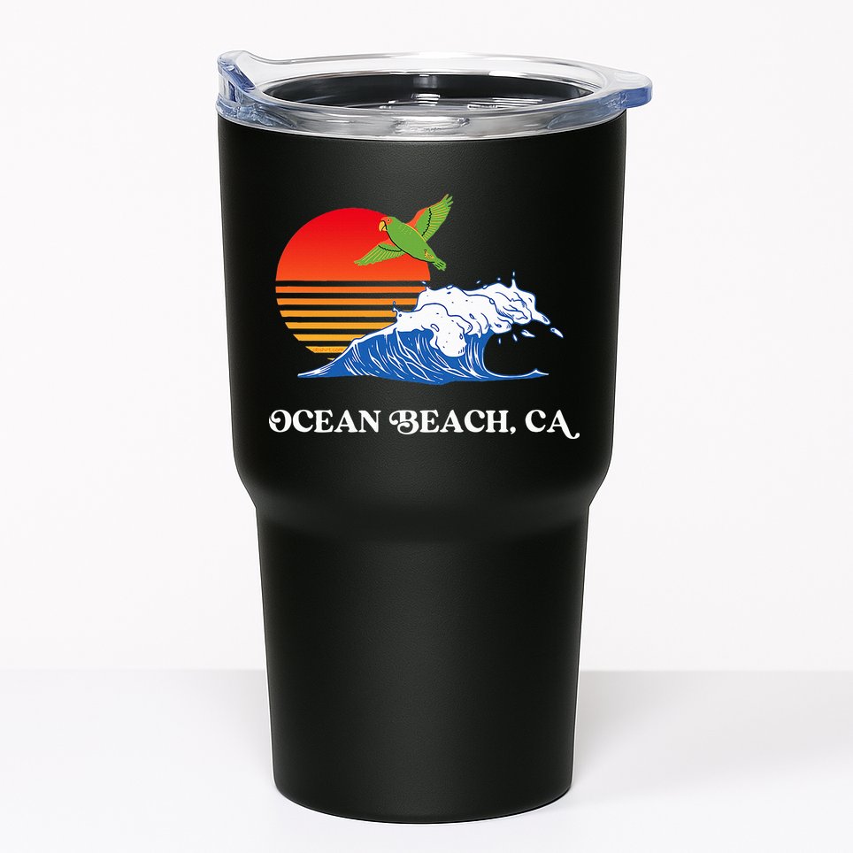 Ocean Beach San Diego California Sunset Ob Parrot Tumbler