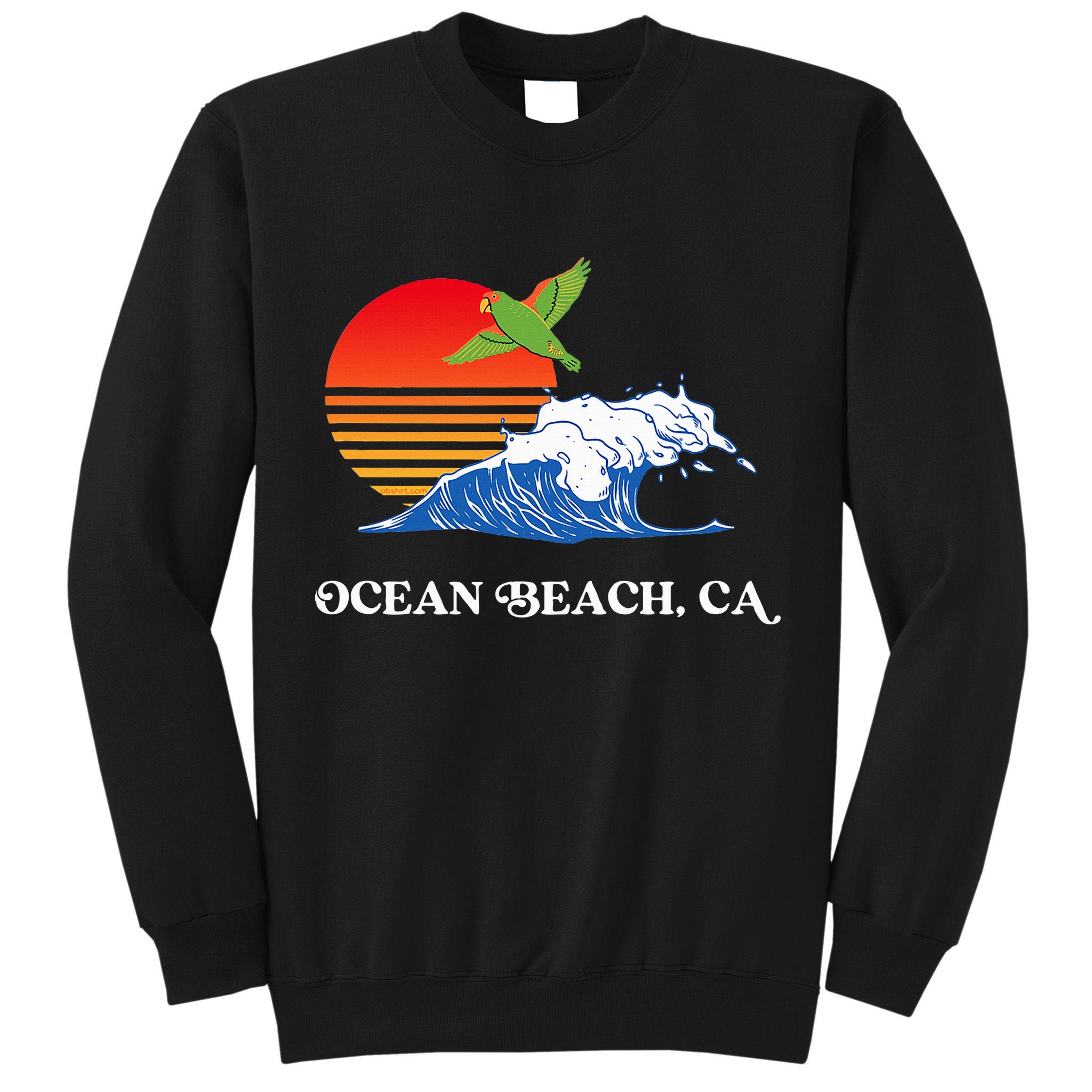 Ocean Beach San Diego California Sunset Ob Parrot Tall Sweatshirt