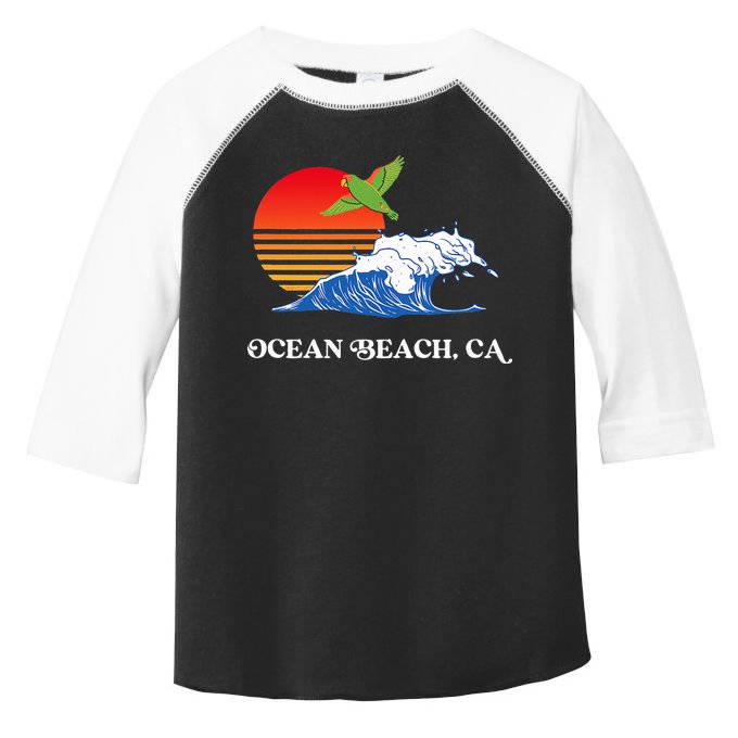 Ocean Beach San Diego California Sunset Ob Parrot Toddler Fine Jersey T-Shirt