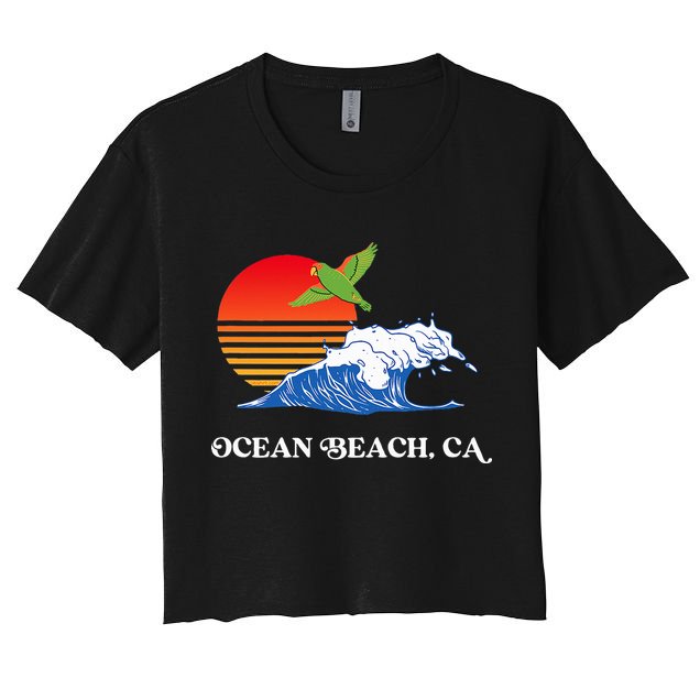 Ocean Beach San Diego California Sunset Ob Parrot Crop Top