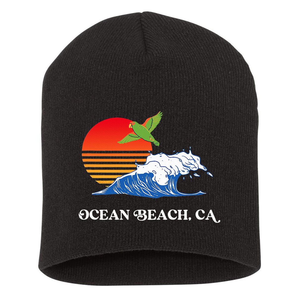 Ocean Beach San Diego California Sunset Ob Parrot Short Acrylic Beanie