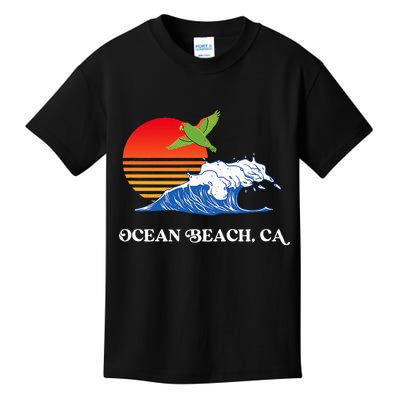 Ocean Beach San Diego California Sunset Ob Parrot Kids T-Shirt