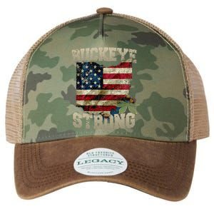 Ohio Buckeye Strong Ohio USA Flag Overlay Legacy Tie Dye Trucker Hat