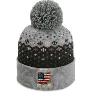 Ohio Buckeye Strong Ohio USA Flag Overlay The Baniff Cuffed Pom Beanie