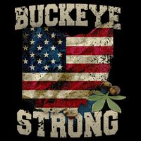 Ohio Buckeye Strong Ohio USA Flag Overlay Long Sleeve Shirt