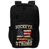 Ohio Buckeye Strong Ohio USA Flag Overlay Impact Tech Backpack