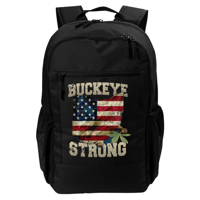 Ohio Buckeye Strong Ohio USA Flag Overlay Daily Commute Backpack