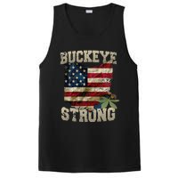 Ohio Buckeye Strong Ohio USA Flag Overlay PosiCharge Competitor Tank