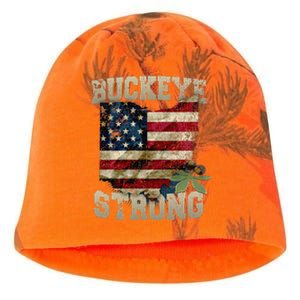 Ohio Buckeye Strong Ohio USA Flag Overlay Kati - Camo Knit Beanie