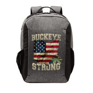 Ohio Buckeye Strong Ohio USA Flag Overlay Vector Backpack