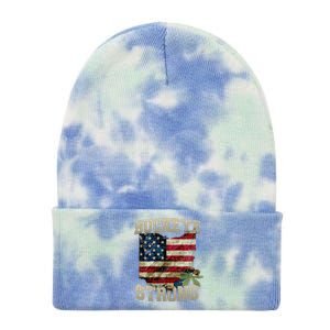 Ohio Buckeye Strong Ohio USA Flag Overlay Tie Dye 12in Knit Beanie