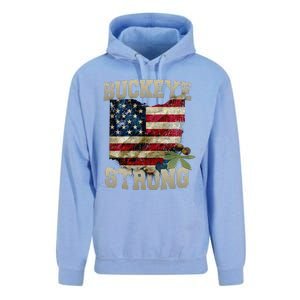 Ohio Buckeye Strong Ohio USA Flag Overlay Unisex Surf Hoodie