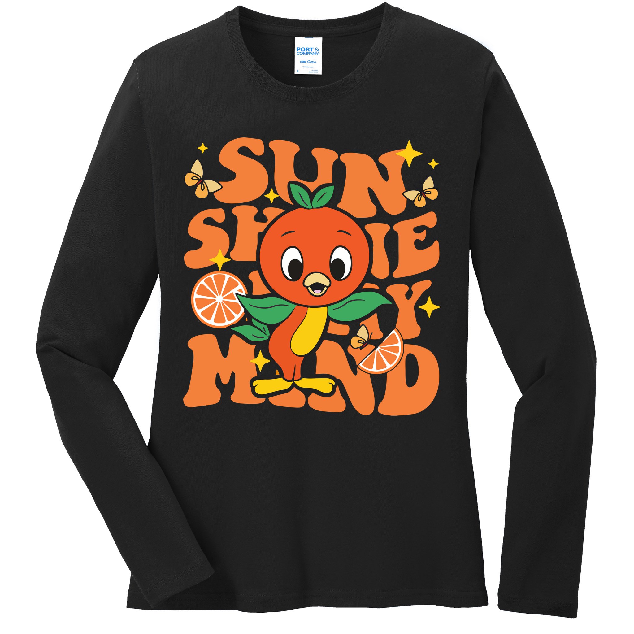 Orange Bird Sunshine Ladies Long Sleeve Shirt