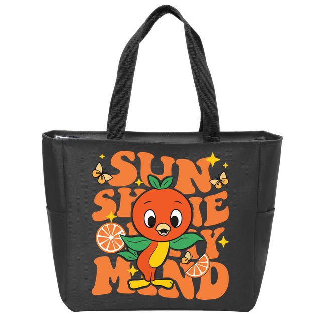 Orange Bird Sunshine Zip Tote Bag