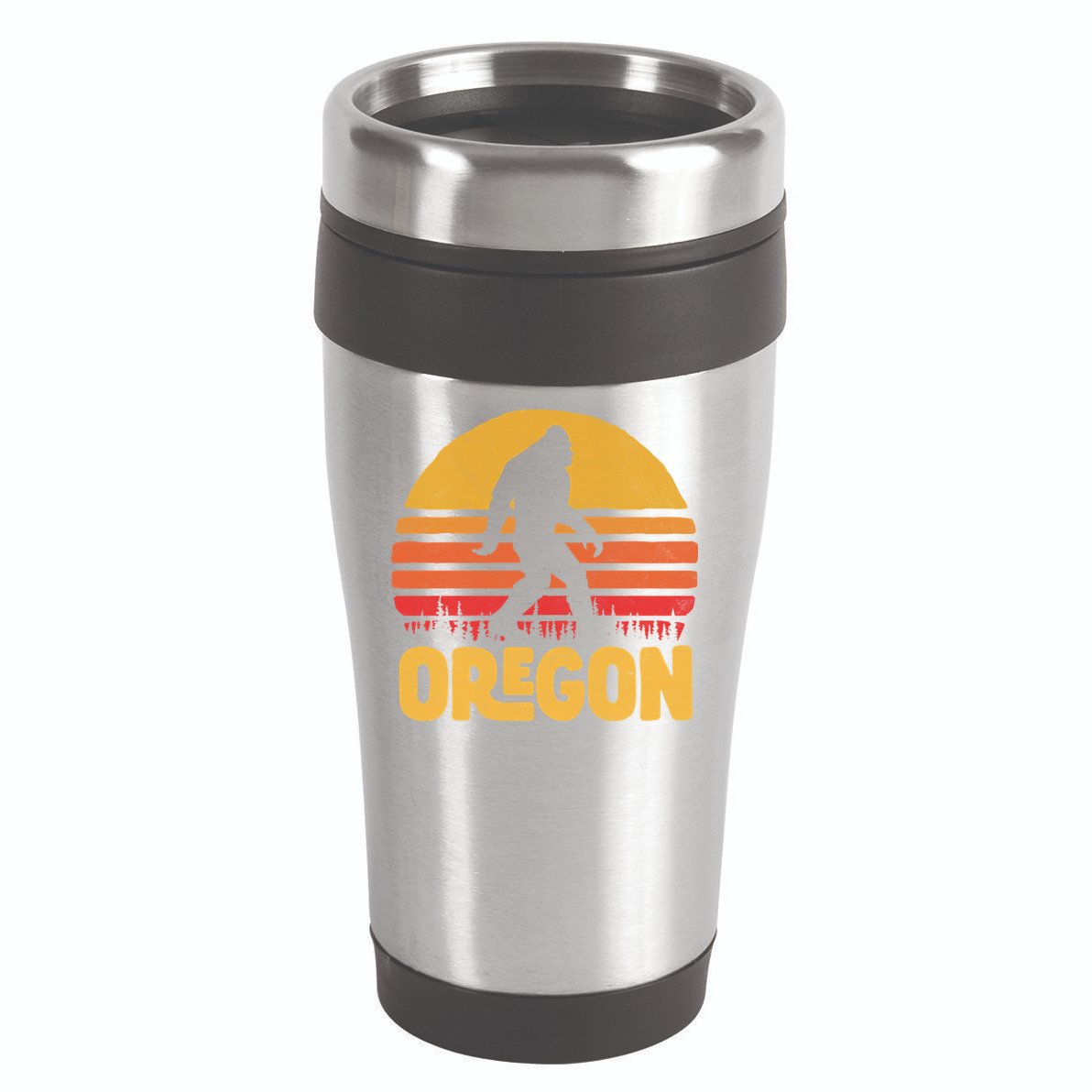 Oregon Bigfoot Sasquatch & Sun 16oz Travel Tumbler