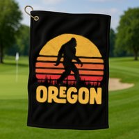 Oregon Bigfoot Sasquatch & Sun Golf Towel