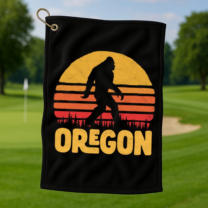 Oregon Bigfoot Sasquatch & Sun Golf Towel