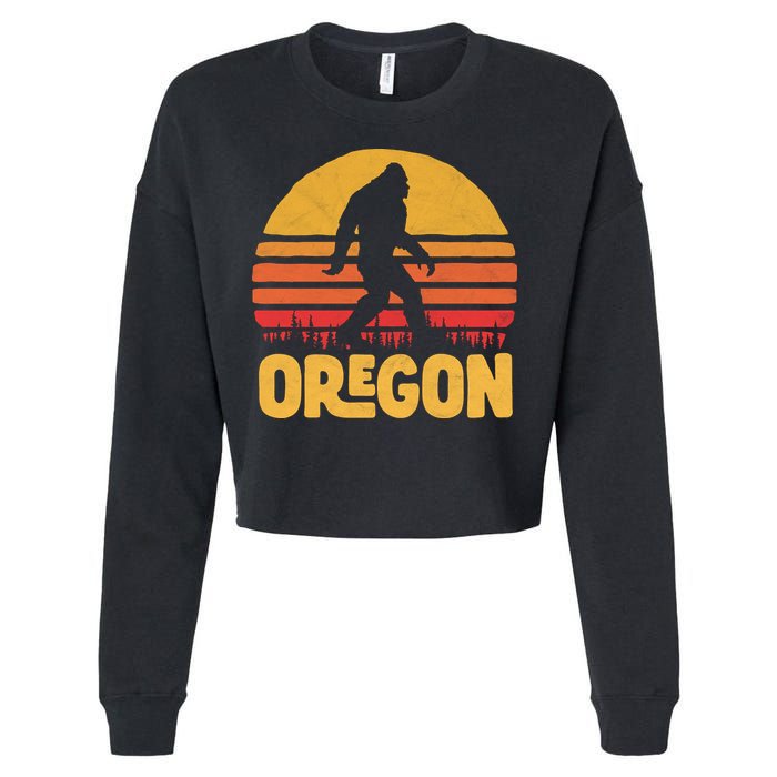 Oregon Bigfoot Sasquatch & Sun Cropped Pullover Crew