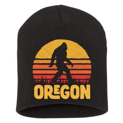 Oregon Bigfoot Sasquatch & Sun Short Acrylic Beanie