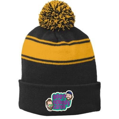 Ollie & Ballgame Snc Logo Raglan Baseball Stripe Pom Pom Beanie