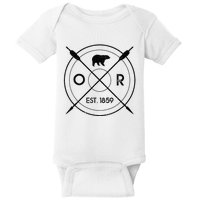 Oregon Beaver State Bear Or Est. 1859 Baby Bodysuit