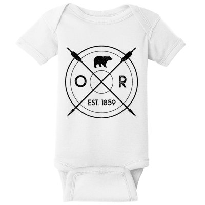 Oregon Beaver State Bear Or Est. 1859 Baby Bodysuit