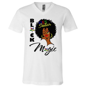 OES Black Sistar Magic Order the Eastern Star Juneteenth Day V-Neck T-Shirt