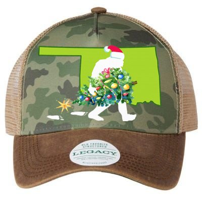 Oklahoma Bigfoot State Christmas Tree Legacy Tie Dye Trucker Hat